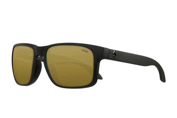 Fuse Lenses AMP Bronze Gold Mirror replacement lenses shown in Oakley Holbrook frames