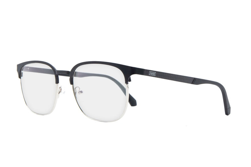 Fuse Prescription Quincy Eyeglasses | Black Silver Split