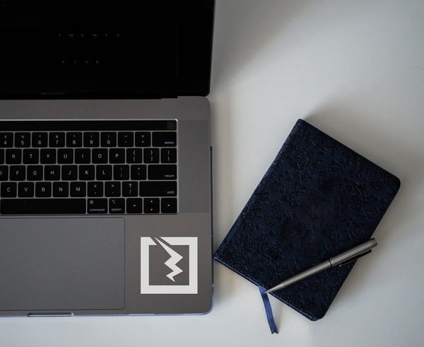 Fuse Square Bolt Vinyl Sticker | White