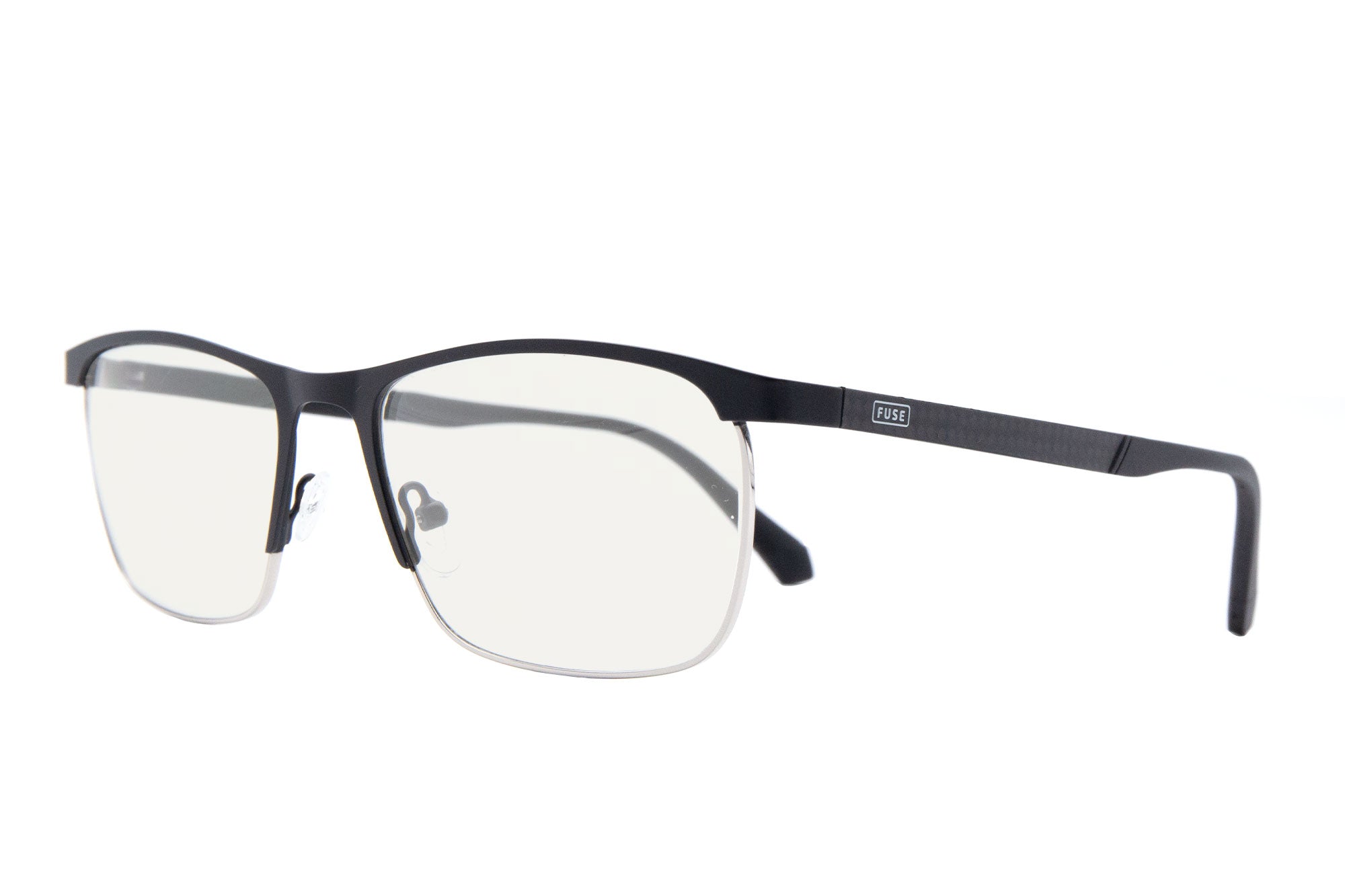 Stuart | Black Silver Split | Blue Light Glasses