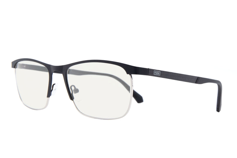 Stuart | Black Silver Split | Blue Light Glasses