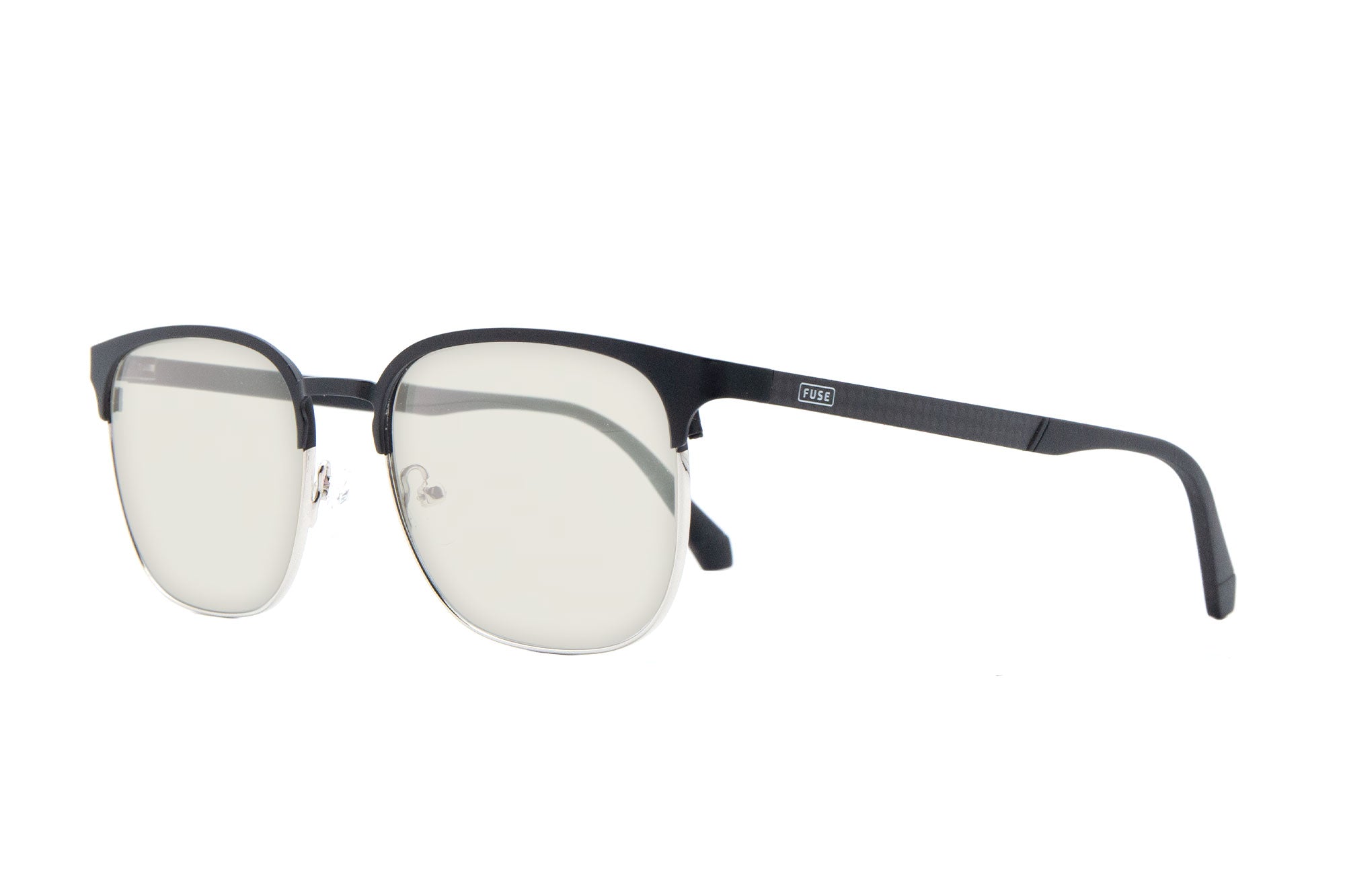 Quincy | Black Silver Split | Blue Light Glasses